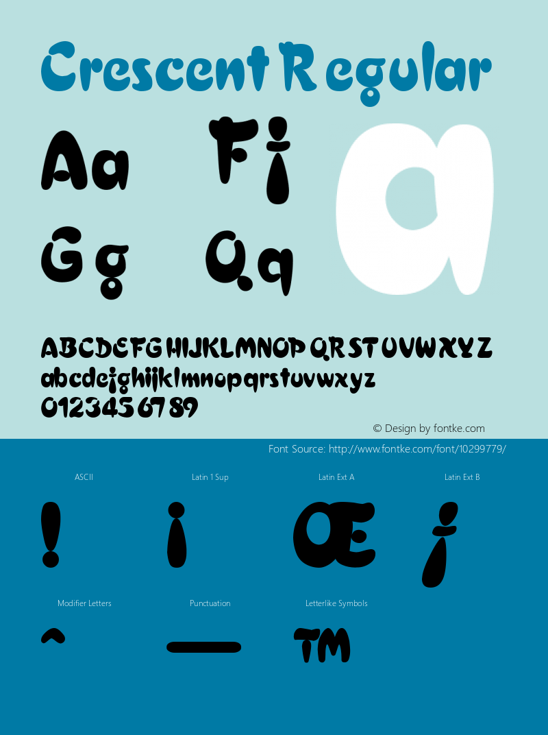 Crescent Regular v1.0c Font Sample