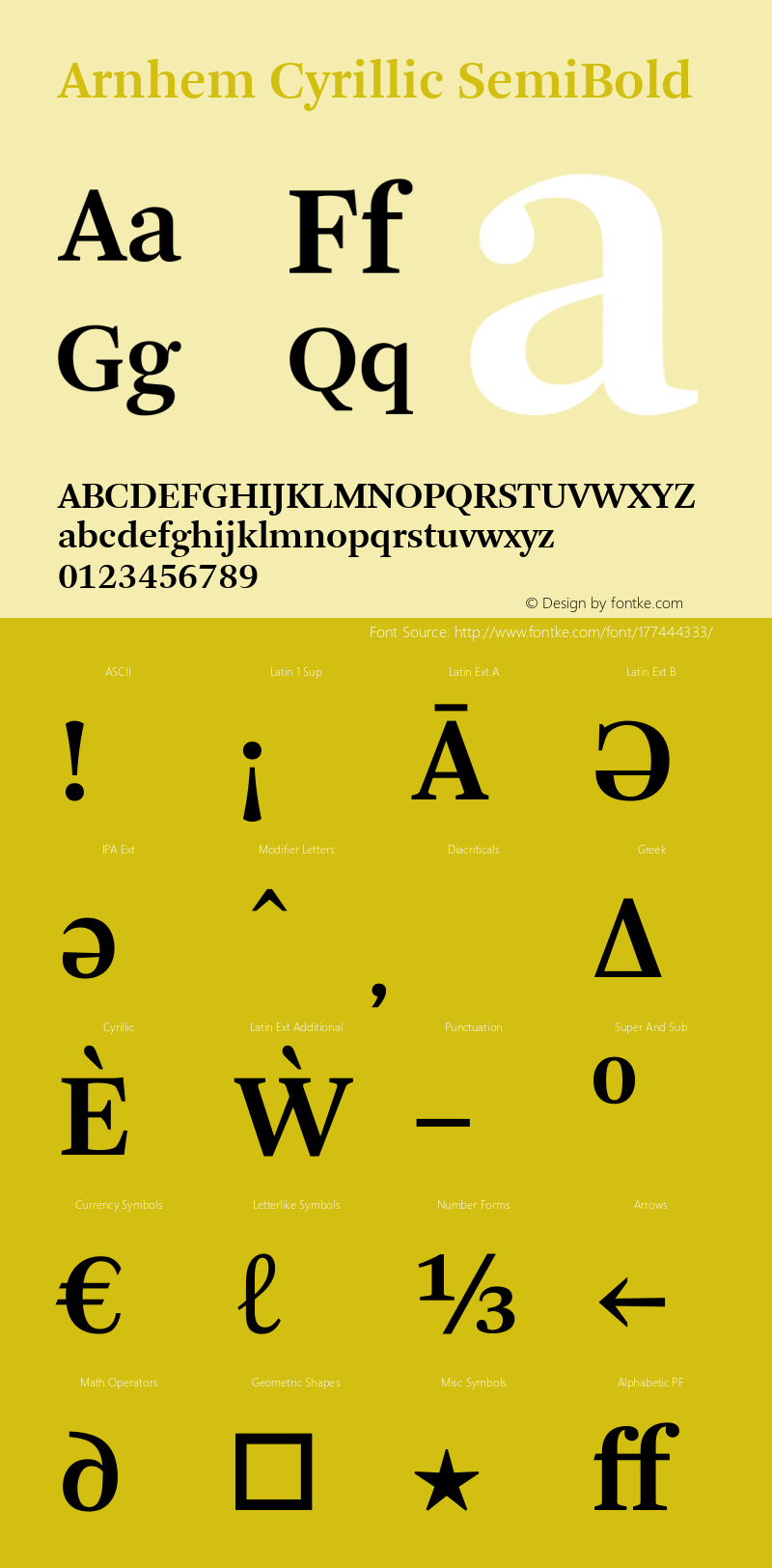 Arnhem Cyrillic SemiBold Version 1.001 | web-TT图片样张