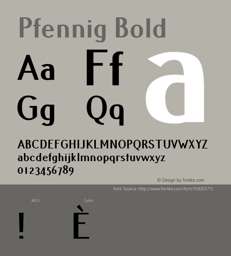 Pfennig Bold Version 20110924 ; ttfautohint (v1.4.1) Font Sample