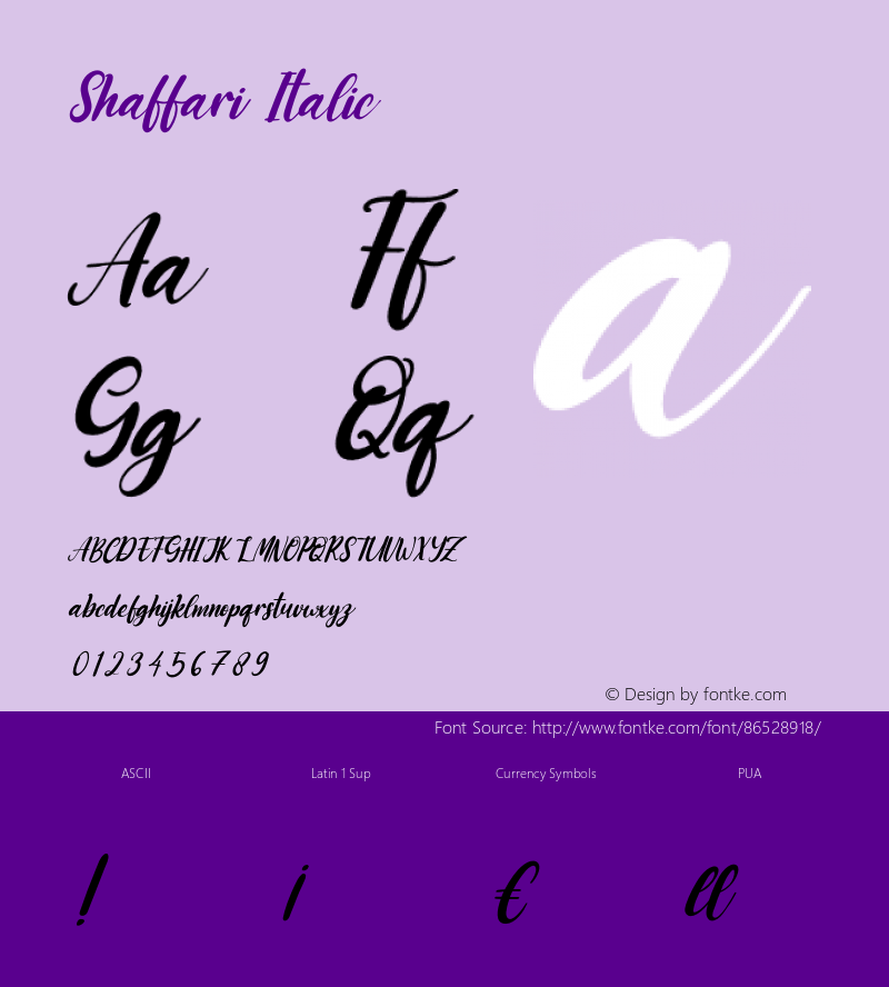 Shaffari Italic Version 1.00;October 14, 2020;FontCreator 12.0.0.2563 64-bit Font Sample