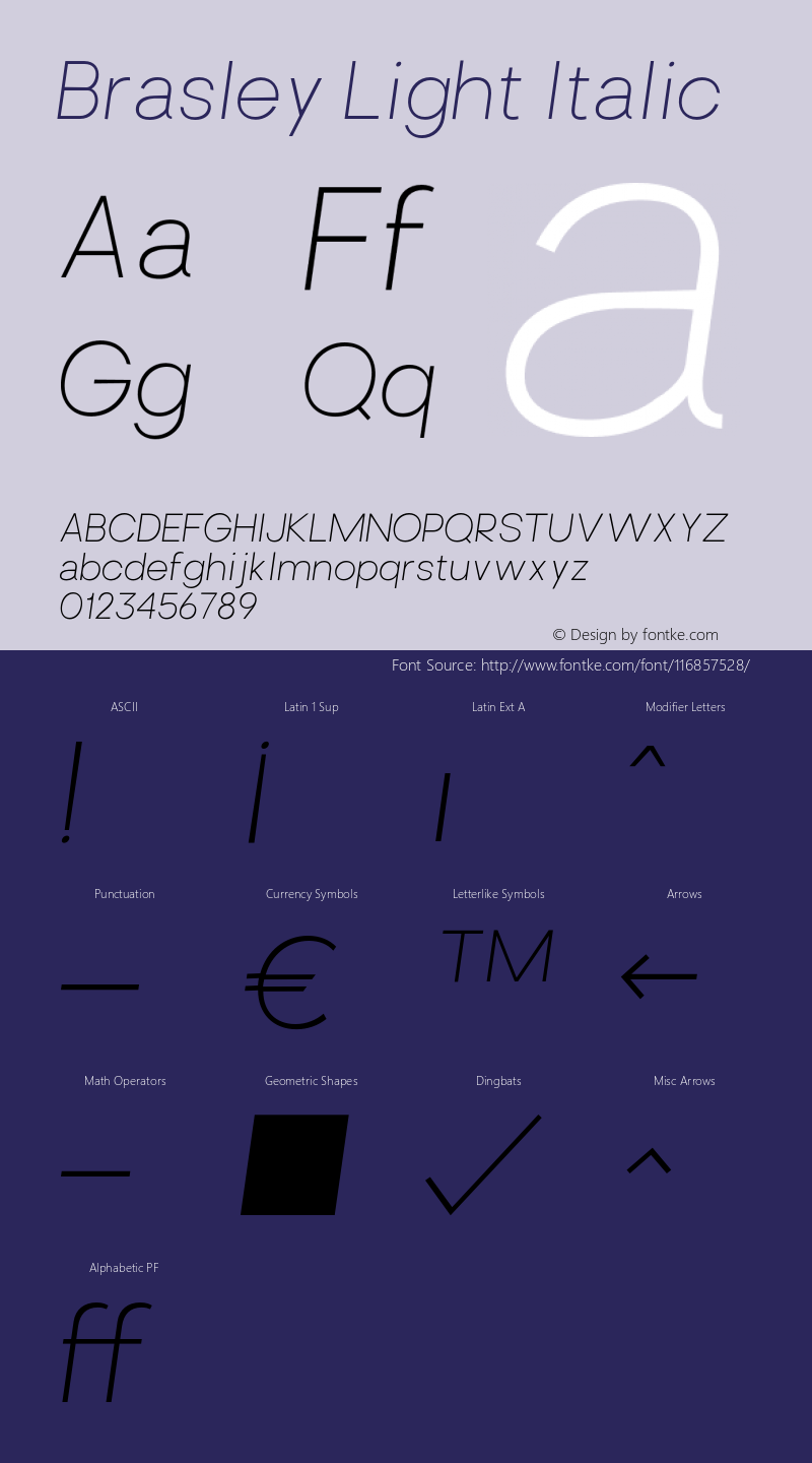 Brasley Light Italic Version 1.000;PS 001.000;hotconv 1.0.88;makeotf.lib2.5.64775 Font Sample