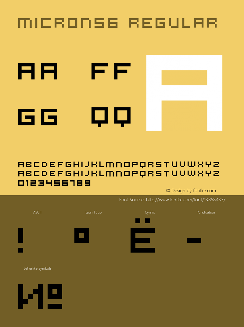 microN56 Regular 1.0 Font Sample