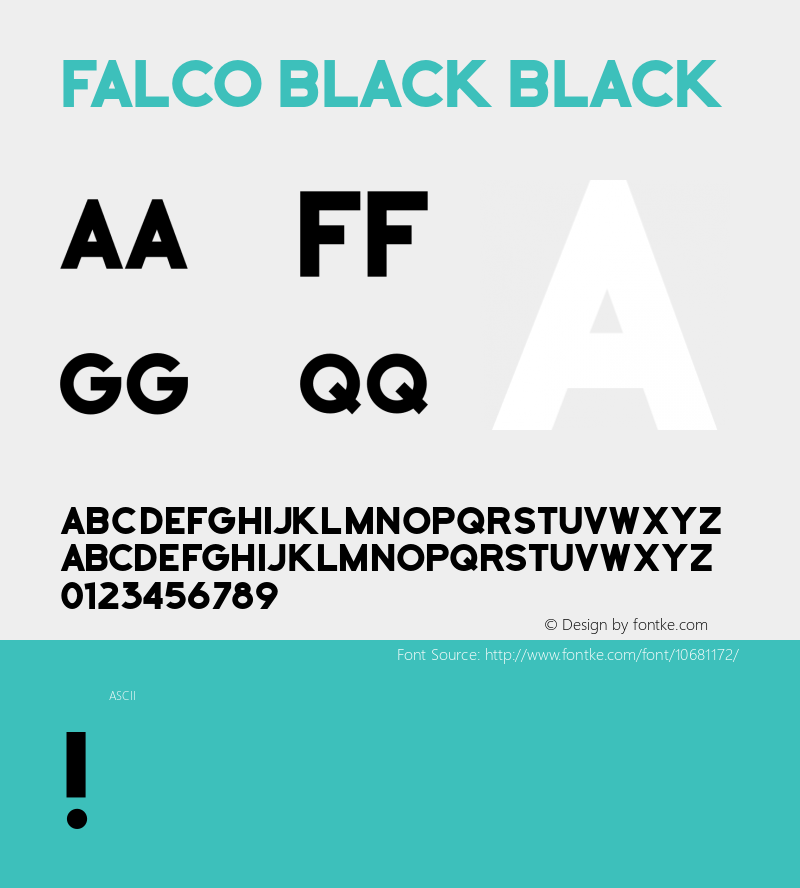 Falco Black Black Version 1.000;PS 001.001;hotconv 1.0.56 Font Sample