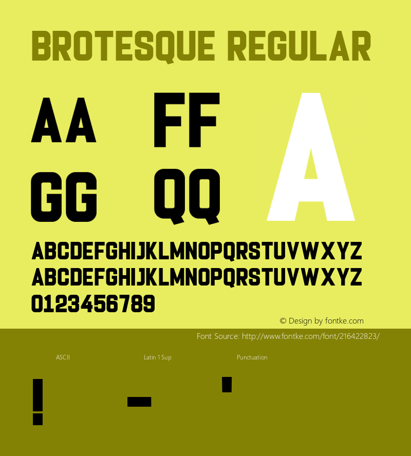 Brotesque Version 1.00;March 7, 2022;FontCreator 13.0.0.2683 32-bit图片样张