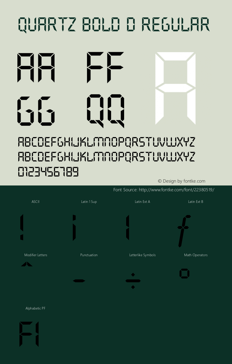 QuartzBolD 001.005 Font Sample