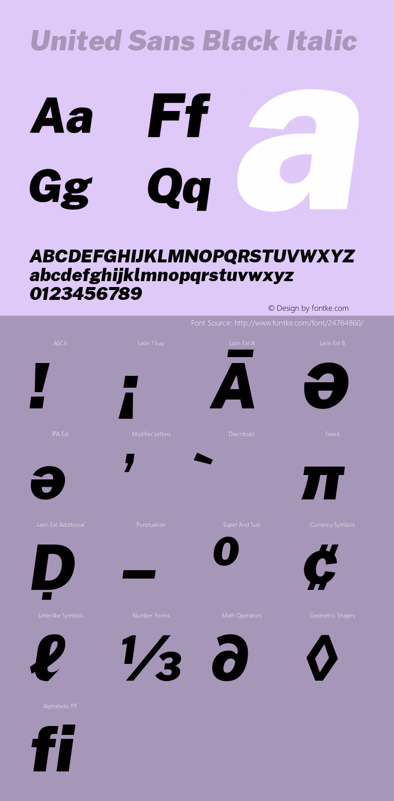United Sans Black Italic Version 1.000 Font Sample