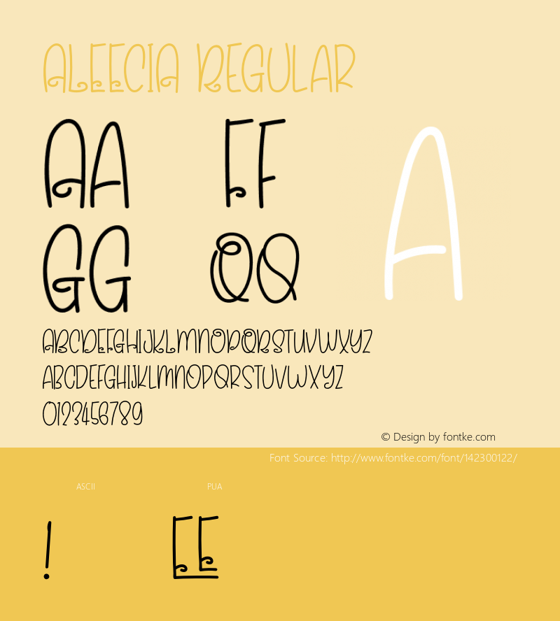 ALEECIA Version 1.000 Font Sample