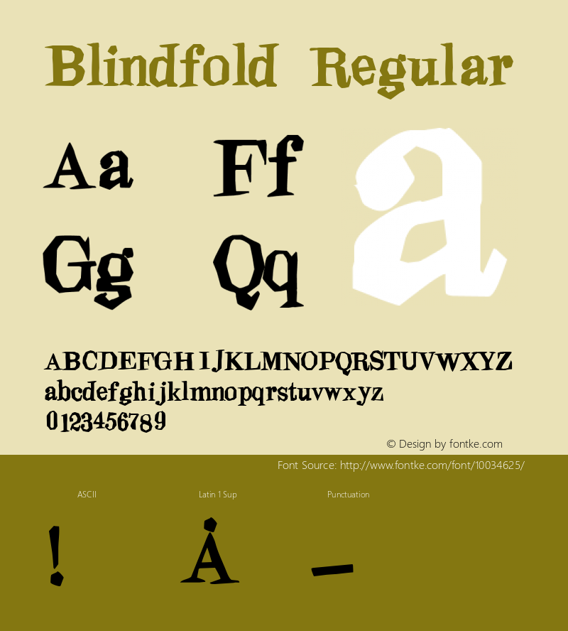 Blindfold Regular www.pizzadude.cjb.net Font Sample