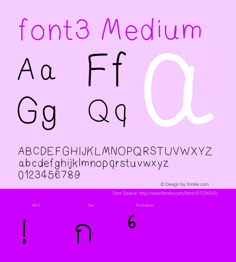 font3 Version 001.000 Font Sample