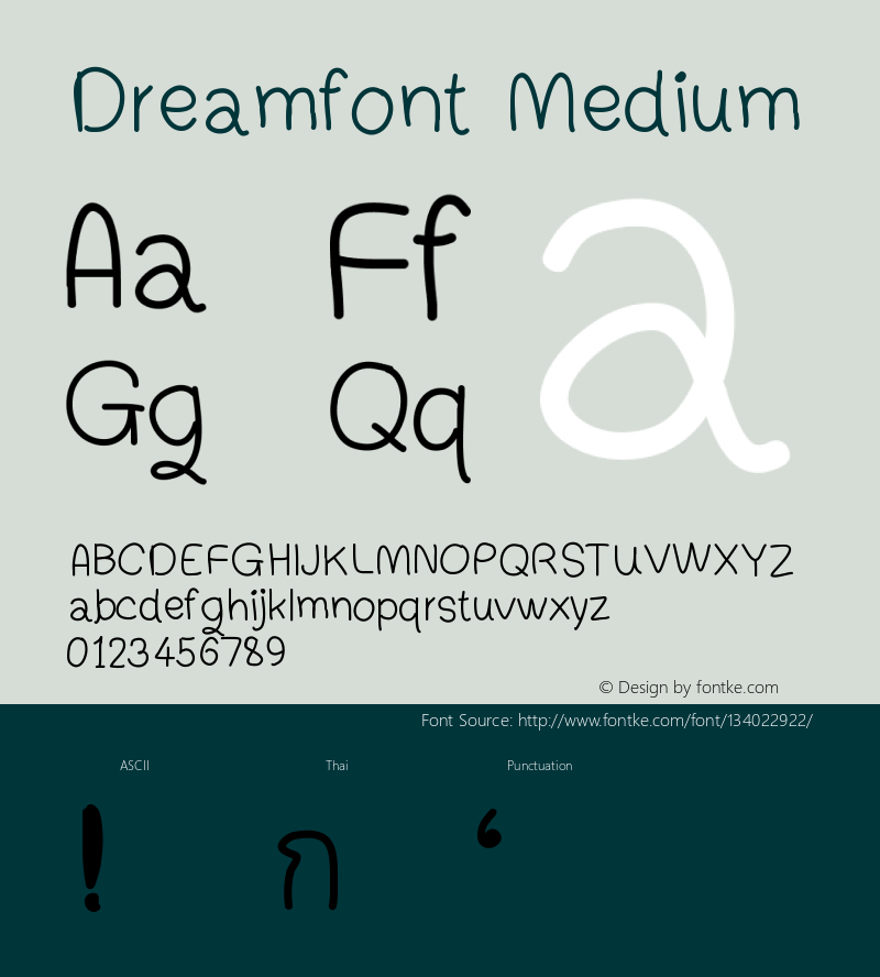 Dreamfont Version 001.000 Font Sample