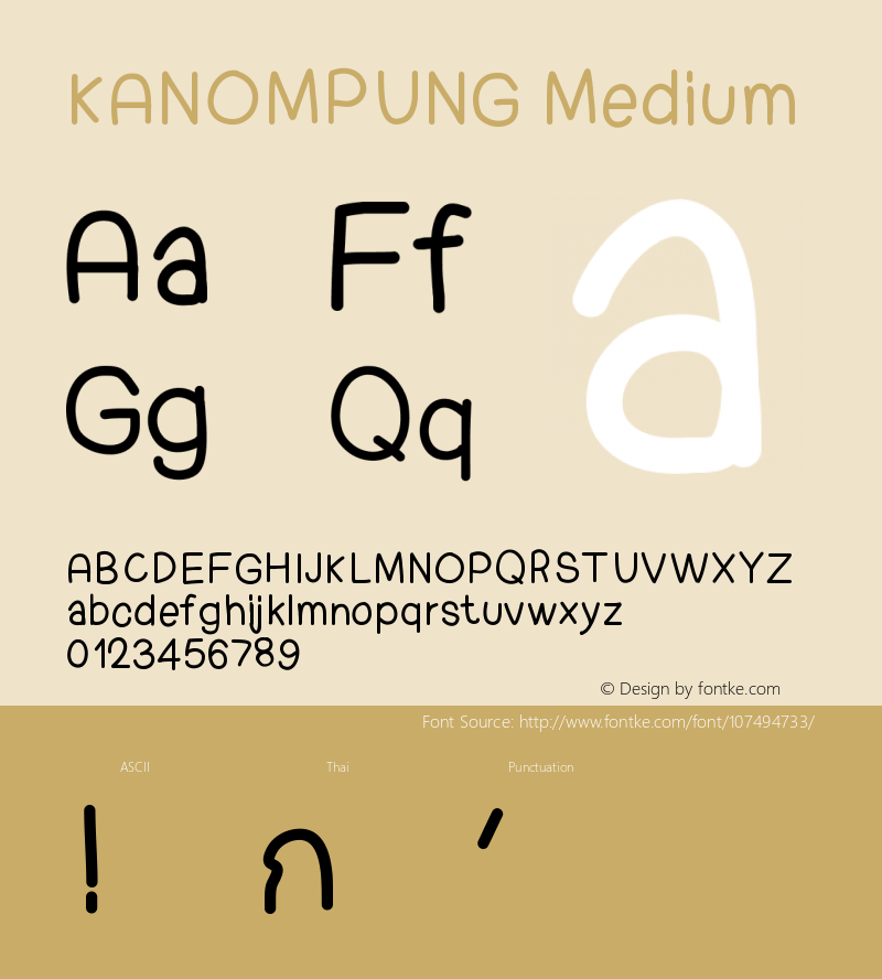 KANOMPUNG Version 001.000 Font Sample