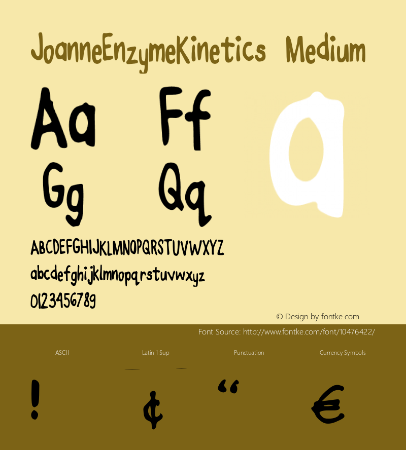 JoanneEnzymeKinetics Medium Version 001.000 Font Sample