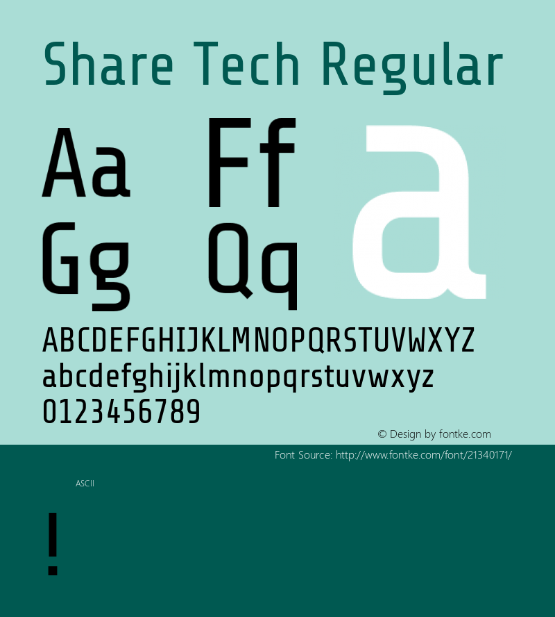 ShareTech Version 1.0 Font Sample