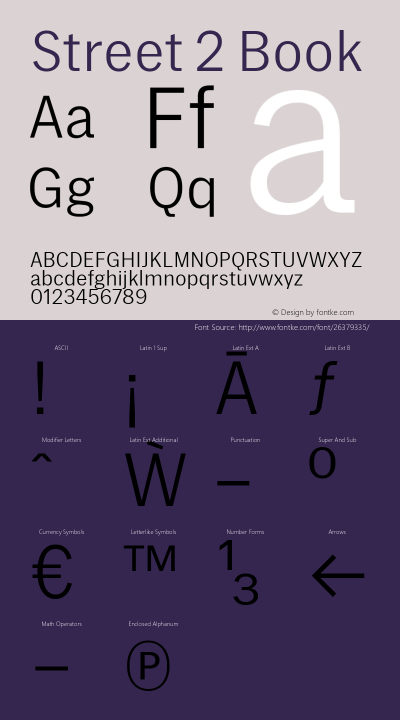 Street 2 Book Version 1.1 446 Font Sample