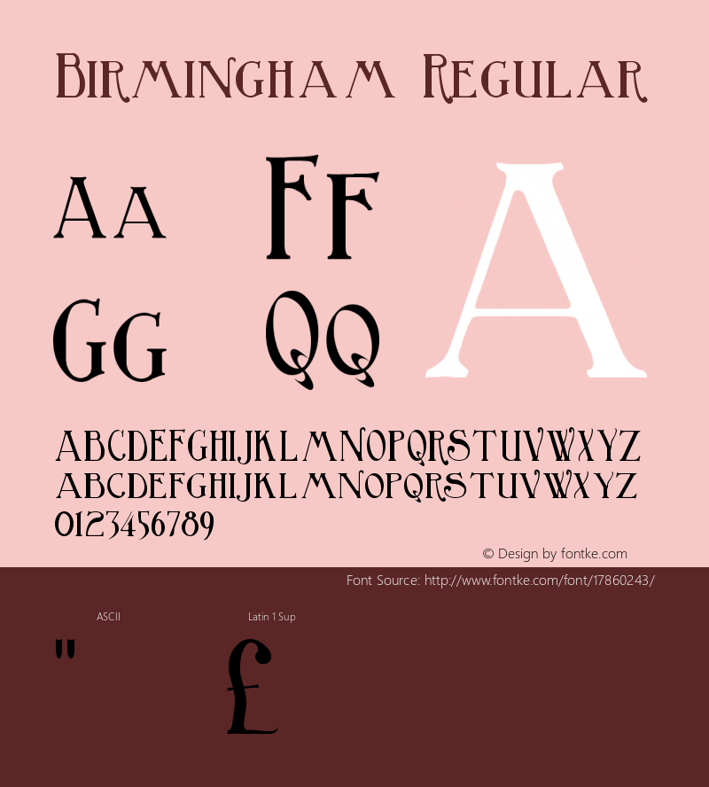 Birmingham Regular Version 1.00 Font Sample
