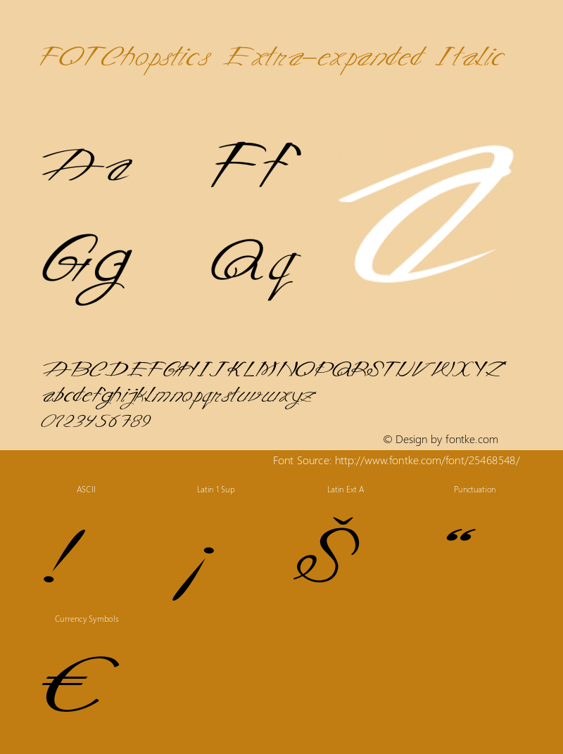 FOTChopstics-ExtraexpandedItalic Version 1.000 Font Sample