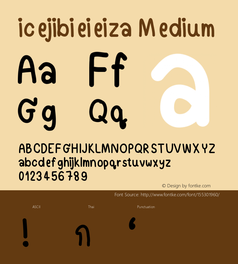 icejibieieiza Version 001.000 Font Sample