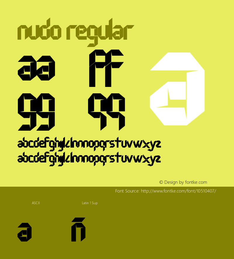 Nudo Regular Version 1.0 Font Sample