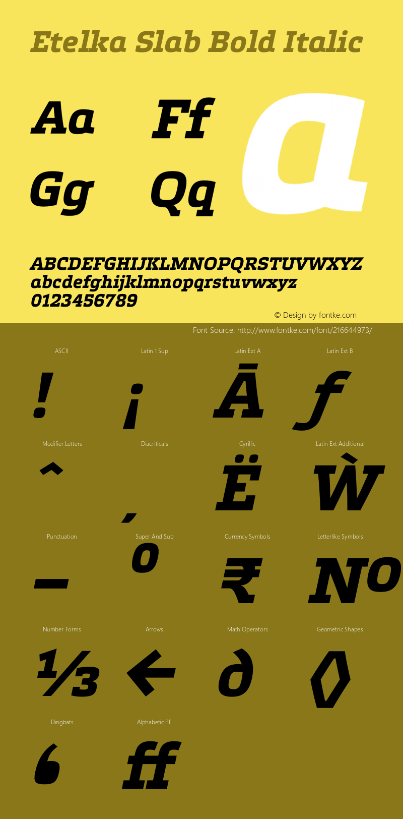 Etelka Slab Bold Italic Version 1.000 2022 | web-otf图片样张