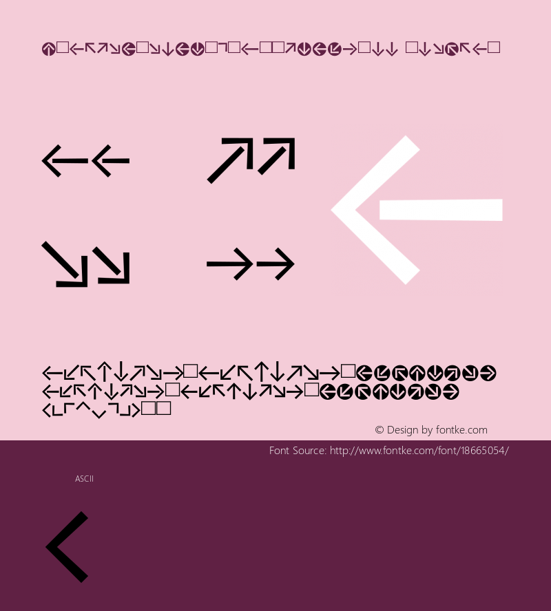 VialogSignsW95-ArrowsThree Regular Version 1.10 Font Sample