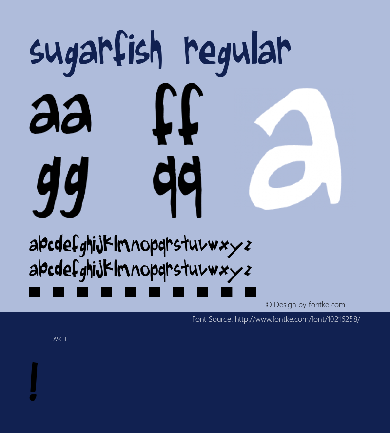 Sugarfish Regular Unknown Font Sample