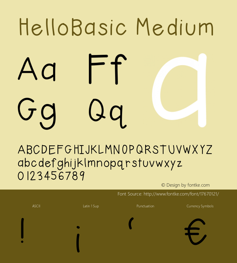 HelloBasic Medium Version 001.000 Font Sample