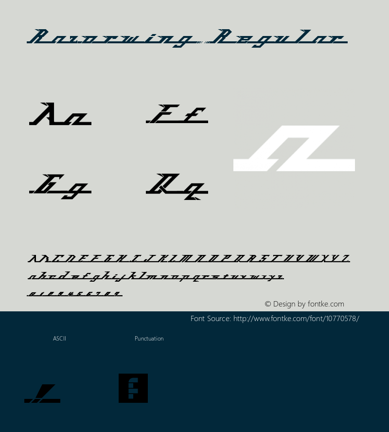 Razorwing Regular Version 1.0 Font Sample