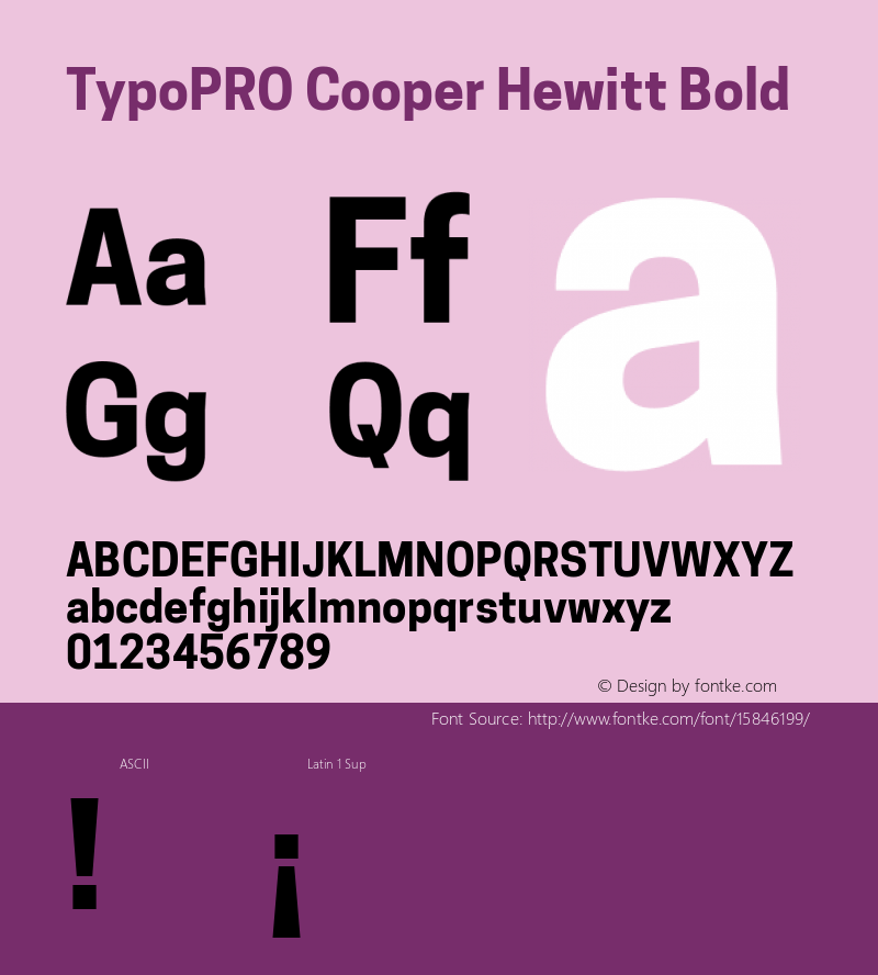 TypoPRO Cooper Hewitt Bold 1.000 Font Sample