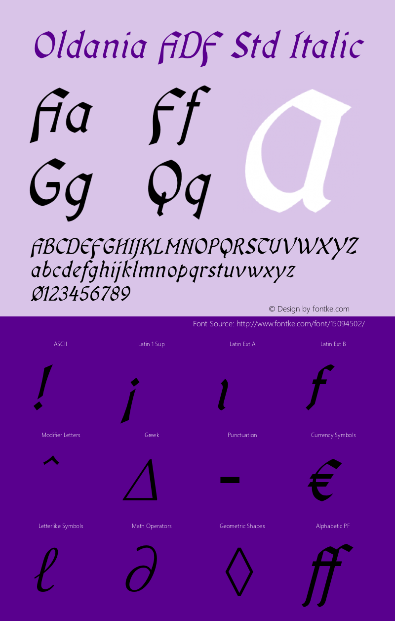 Oldania ADF Std Italic Version 1.007;FFEdit Font Sample