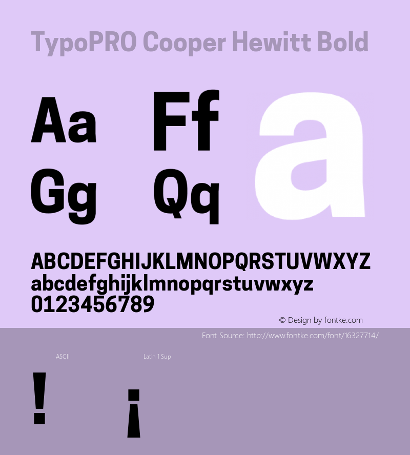 TypoPRO Cooper Hewitt Bold 1.000 Font Sample