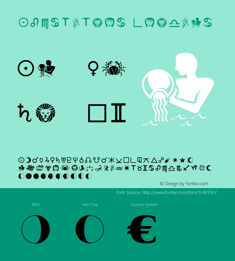 Astrologer Regular OTF 1.0;PS 001.000;Core 116;AOCW 1.0 161 Font Sample