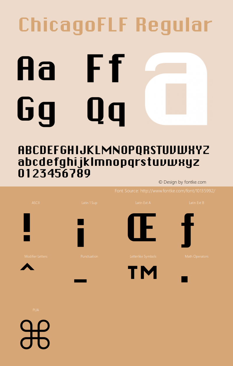 ChicagoFLF Regular 1.0 Font Sample