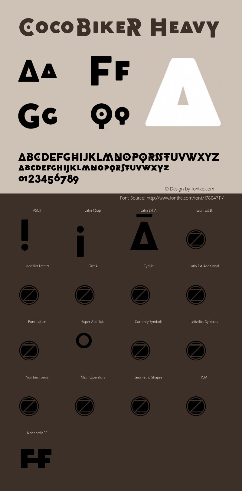 CocoBikeR Heavy Version 2.001 Font Sample