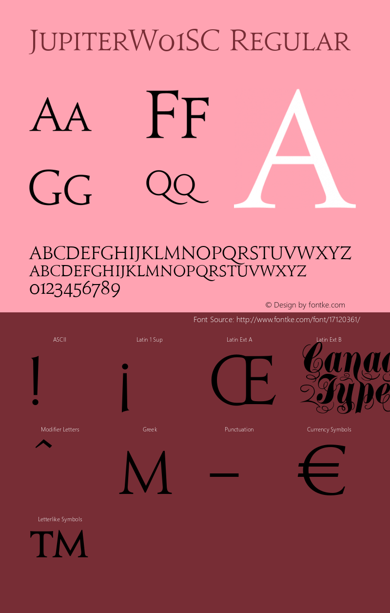 JupiterW01SC Regular Version 1.00 Font Sample