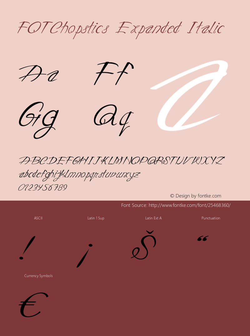 FOTChopstics-ExpandedItalic Version 1.000 Font Sample