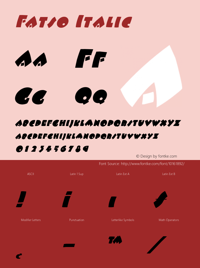 Fatso Italic Rev 002.000 Font Sample