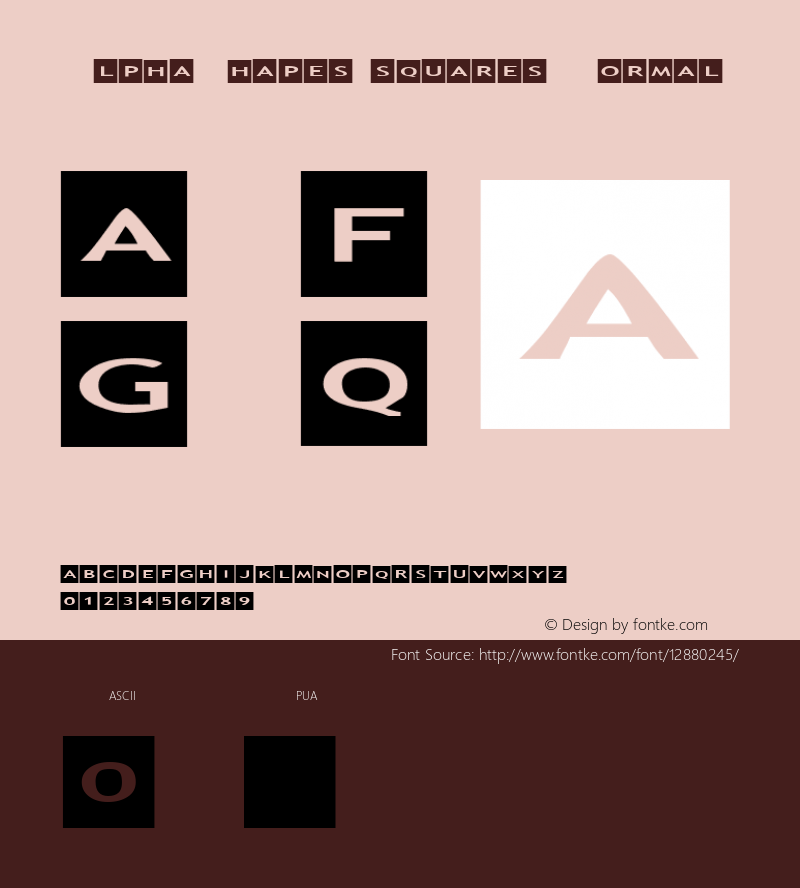 AlphaShapes squares Normal 2.0 - October 2005 - freeware font Font Sample
