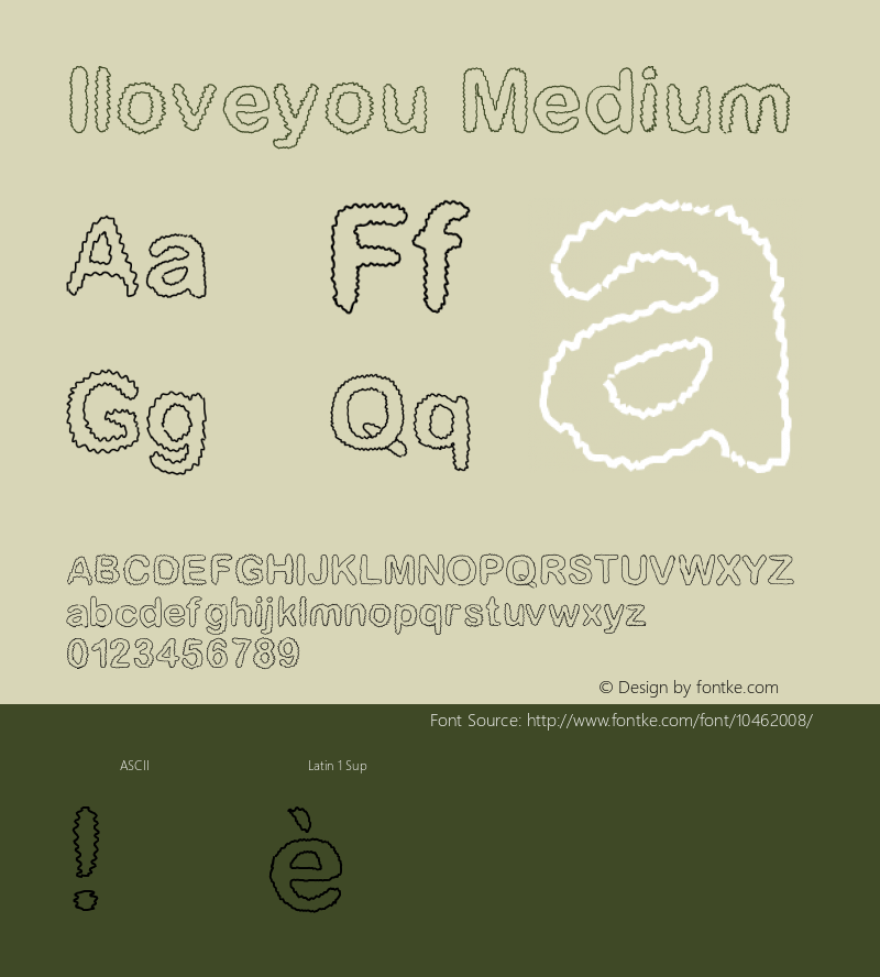 Iloveyou Medium Version 001.000 Font Sample