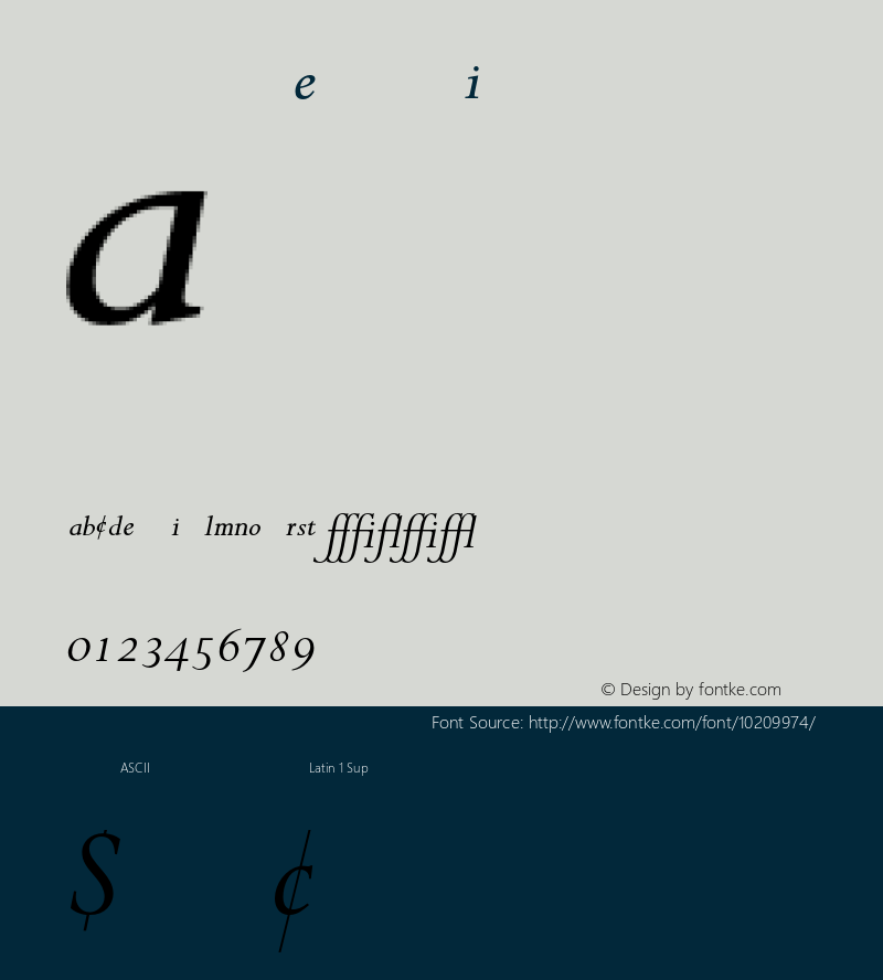 Perpetua Expert Italic 001.000 Font Sample