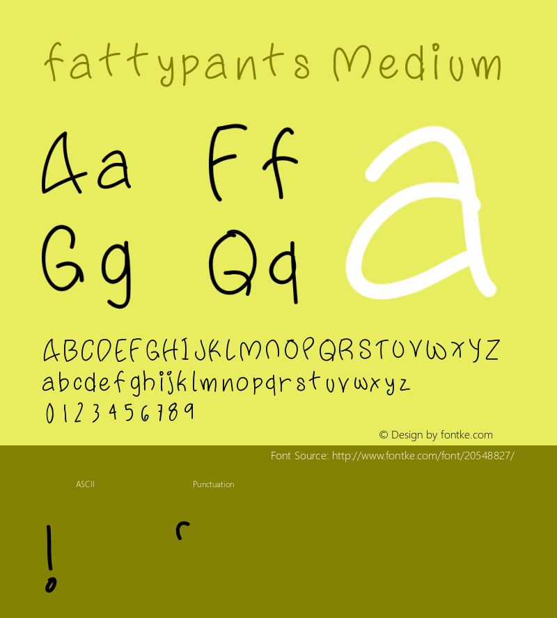 fattypants Version 001.000 Font Sample