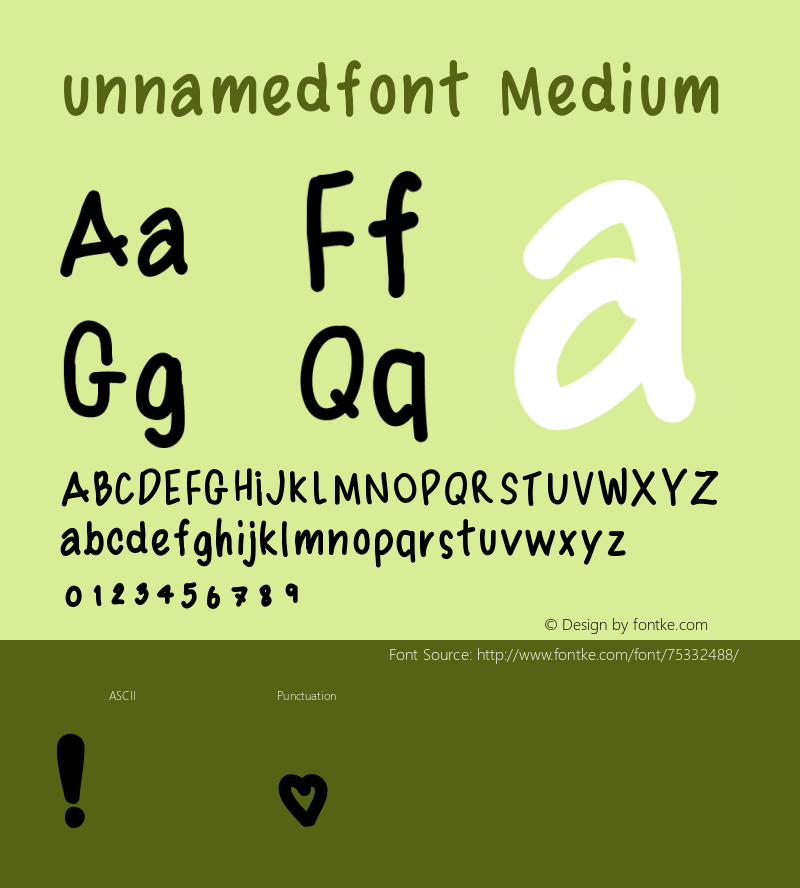 unnamedfont Version 001.000 Font Sample