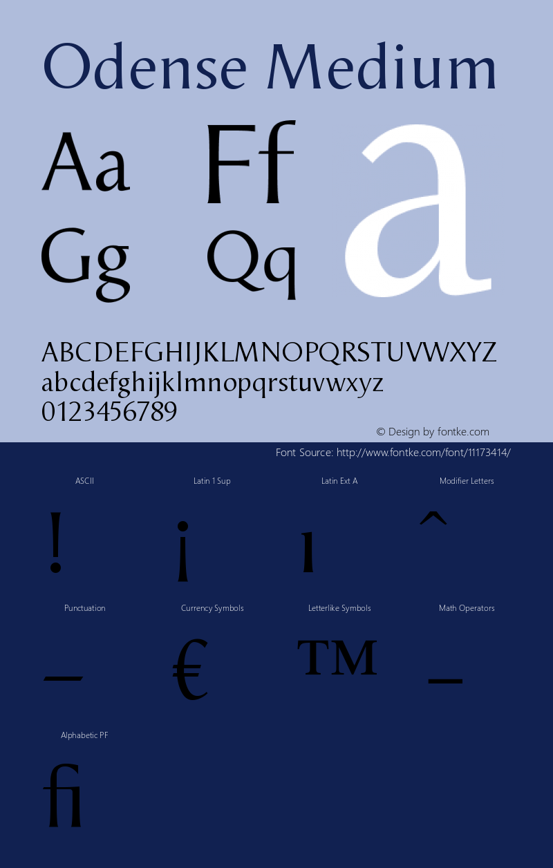 Odense Medium Version 005.000 Font Sample