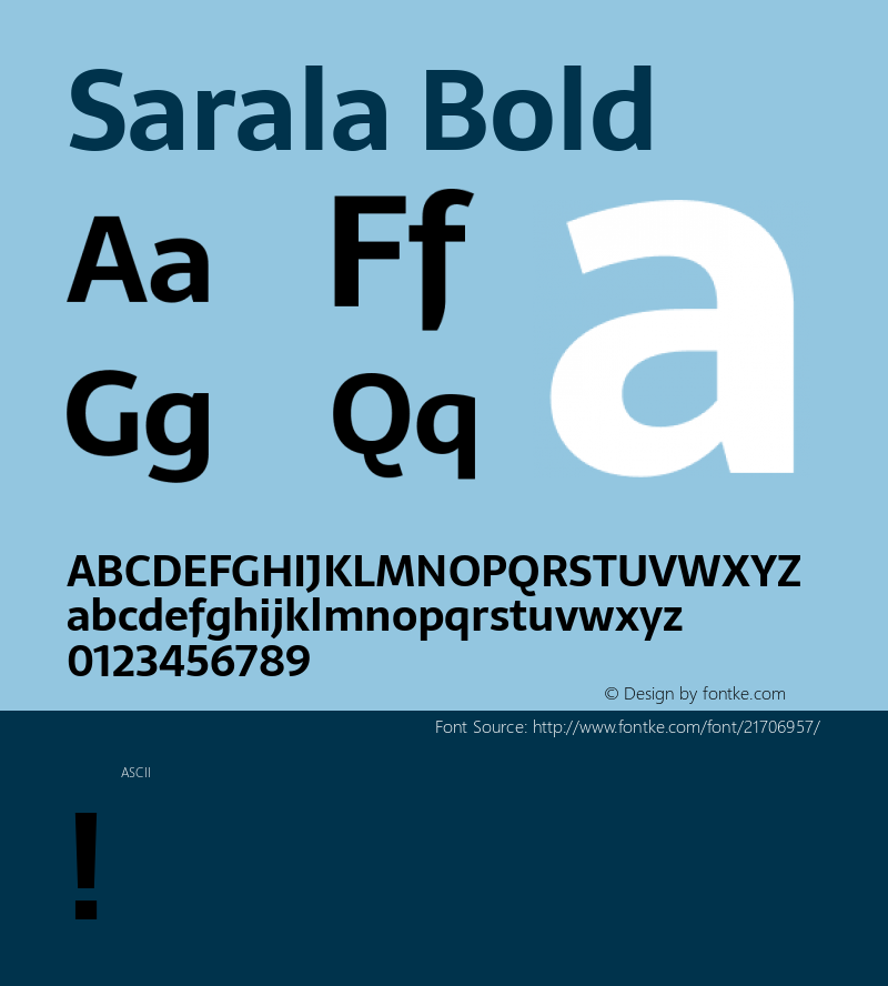 Sarala Version 1.0 Font Sample