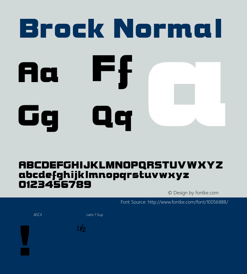 Brock Normal 1.0 Sat Oct 02 09:43:45 1993 Font Sample