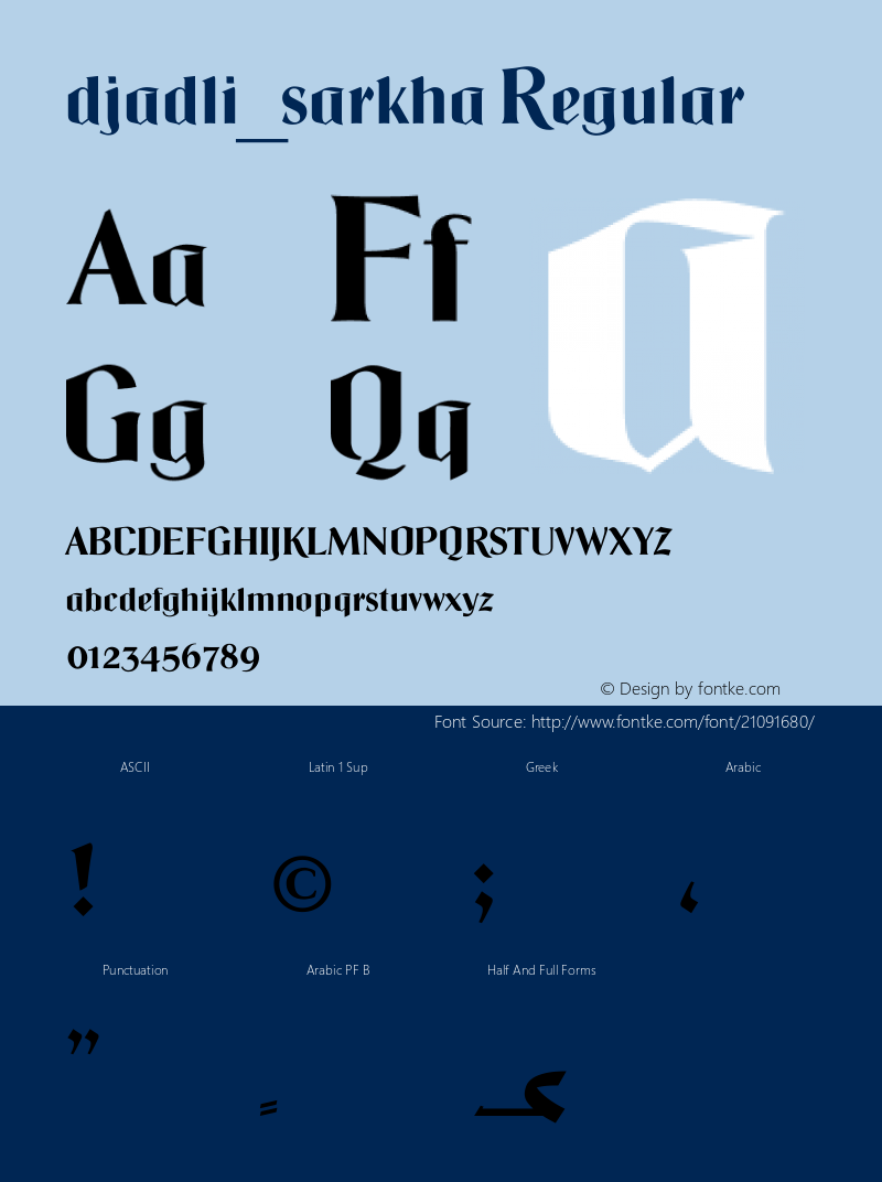 djadli_sarkha Version 1.00 September 19, 2010, initial release Font Sample