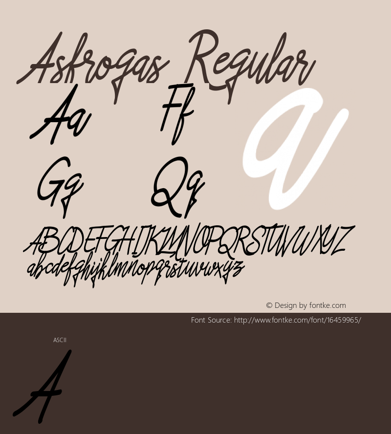 Asfrogas Regular Version 1.000 Font Sample