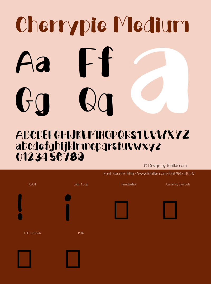 Cherrypie Version 001.000 Font Sample