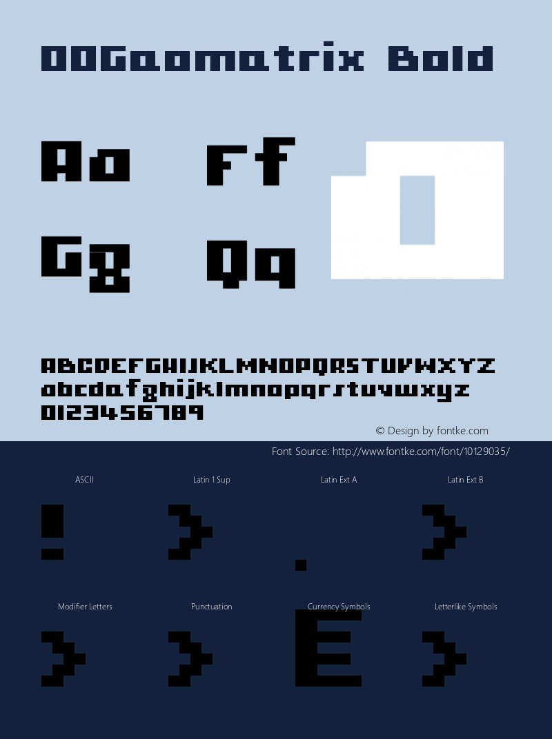 00Geometrix Bold 1.00 Font Sample