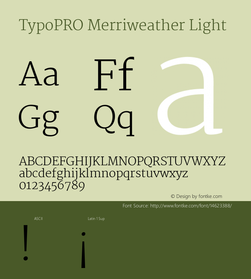 TypoPRO Merriweather Light Version 1.003 Font Sample