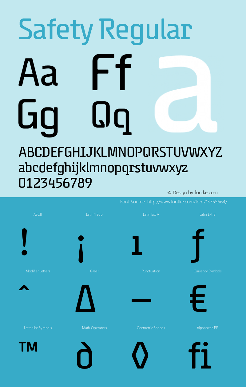 Safety Regular Version 1.001 Font Sample